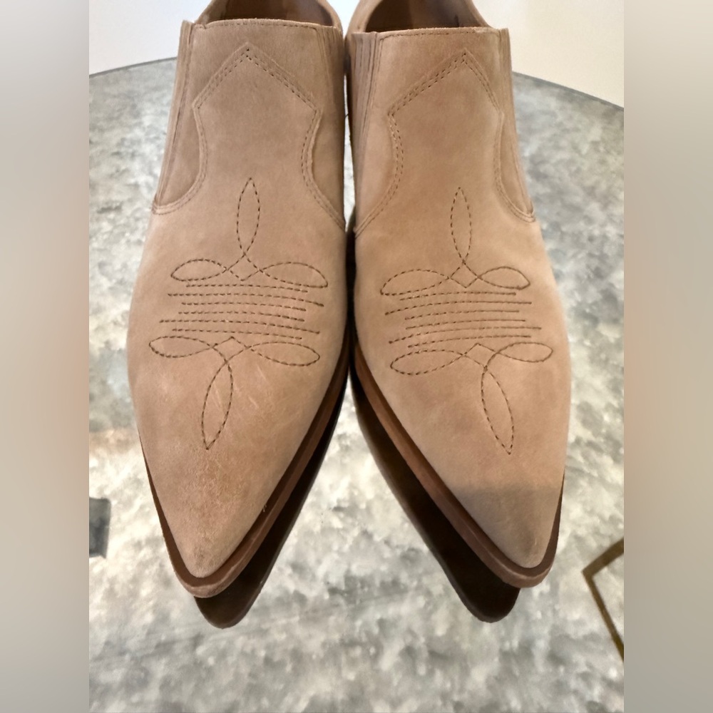 Sam Edelman Beige Suede Ankle Boots Size 11 - Picture 8 of 12